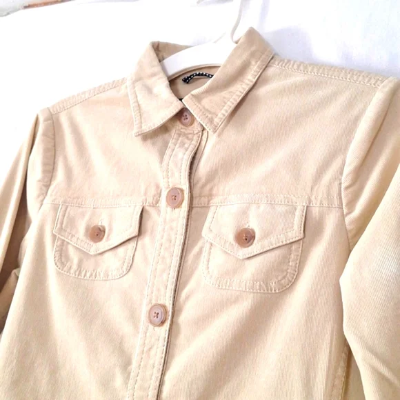 3/$20-Land's End Cotton Corduroy Jacket, Cream, Button Details, sz 6, NWOT - Picture 3 of 13